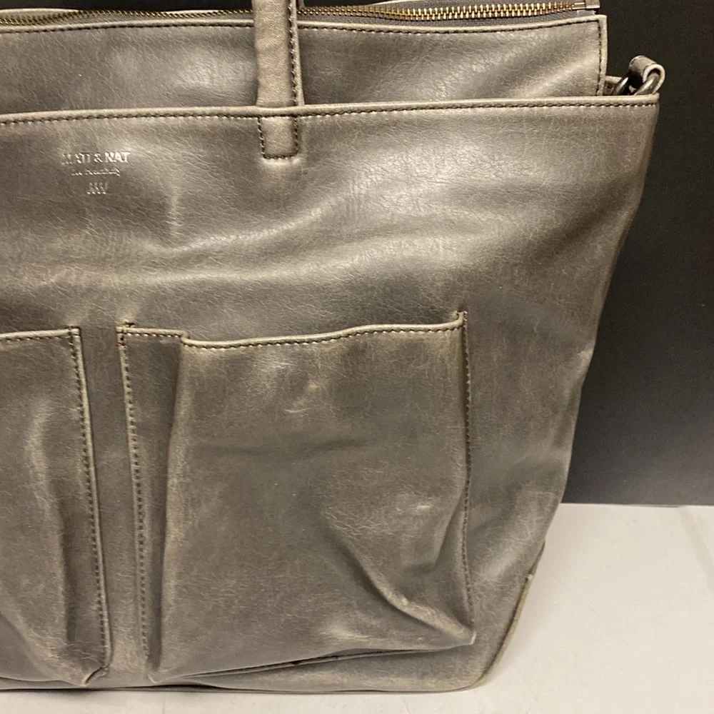 Matt & Nat Laptop Bag Grey Vegan Purse Large